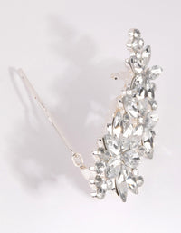 Silver Diamante Flower Clip - link has visual effect only