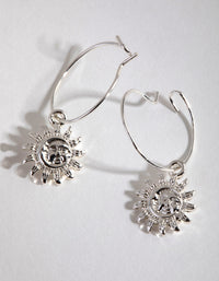 Silver Simple Sun Hoop Earrings - link has visual effect only