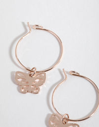 Rose Gold Cut Out Butterfly Huggie Earrings - link has visual effect only