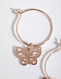 Rose Gold Cut Out Butterfly Huggie Earrings - link has visual effect only