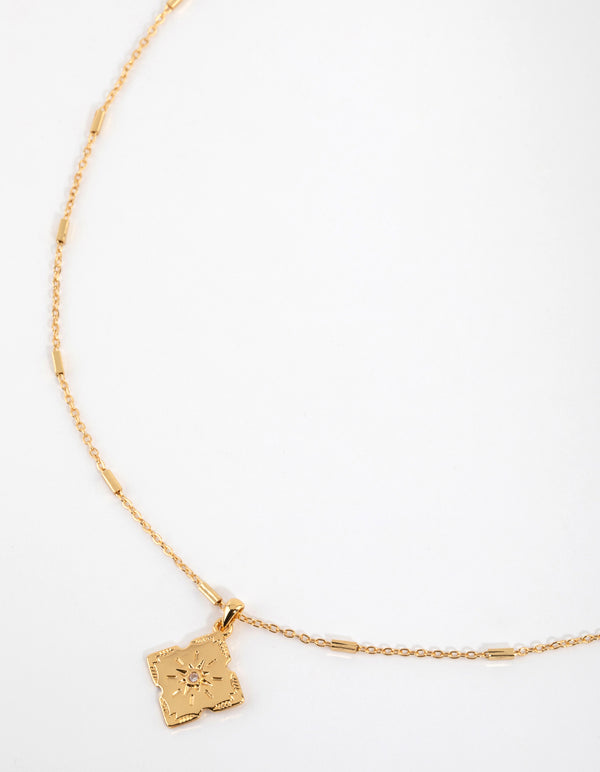 Gold Plated Vintage Star Pendant Necklace