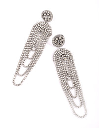 Silver Loop Diamante Drop Earrings - link has visual effect only