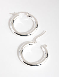 Silver Plated Thin Hoop Earrings - link has visual effect only