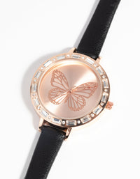 Butterfly Face PU Strap Watch - link has visual effect only