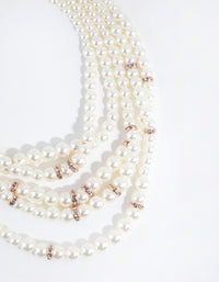 Rose Gold Layered Pearl Necklace - link has visual effect only