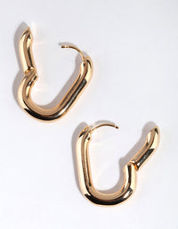 Gold Plated Chunky Oval Huggie Earrings - link has visual effect only