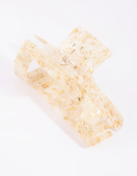 Gold Flecked Rectangular Acrylic Claw - link has visual effect only