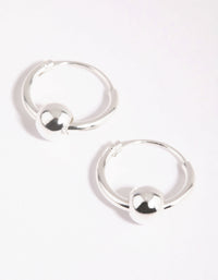 Sterling Silver Ball Hoop Earrings - link has visual effect only