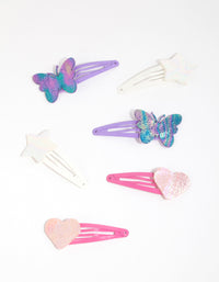 Kids Matte Multicoloured Ombre Motif Snap Clips - link has visual effect only