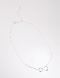 Silver Interlocked Hearts Necklace - link has visual effect only