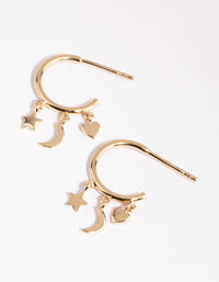 Gold Plated Sterling Silver Stellar Hoop Earrings - link has visual effect only