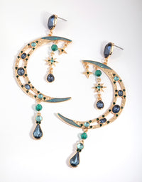 Gold Moon Statement Earrings - link has visual effect only