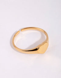 Gold Plated Sterling Silver Heart Signet Ring - link has visual effect only