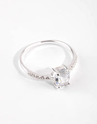 Sterling Silver Cubic Zirconia Ring - link has visual effect only