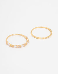 Gold Plated Sterling Silver Marquise Ring Set - link has visual effect only