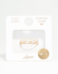 Gold Plated Sterling Silver Marquise Ring Set - link has visual effect only