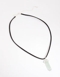 Silver Green Fluorite Shard Necklace - link has visual effect only