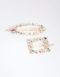 Gold Mixed Shape Diamante Clips - link has visual effect only