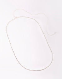 Rhodium Diamante Waist Chain - link has visual effect only