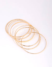 Gold Textured Bangle 6-Pack - link has visual effect only