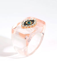 Pink Evil Eye Plastic Ring - link has visual effect only