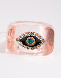 Pink Evil Eye Plastic Ring - link has visual effect only