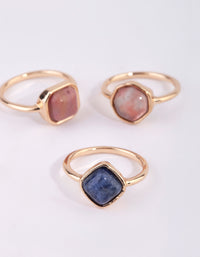 Gold Semi-Precious Ring Pack - link has visual effect only