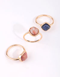 Gold Semi-Precious Ring Pack - link has visual effect only