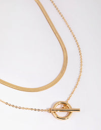 Gold Plated Snake & Fob Necklace Pack - link has visual effect only