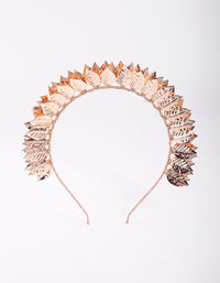 Rose Gold Fanned Leaf Alice Band - link has visual effect only