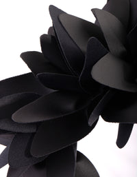 Black Statement Petal PU Leather Headband - link has visual effect only