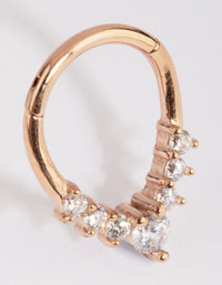 Rose Gold Surgical Steel Crystal Clicker - link has visual effect only