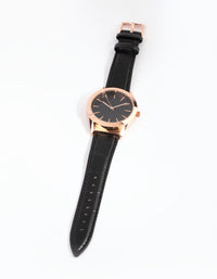 Rose Gold Shiny Crocodile PU Strap Watch - link has visual effect only