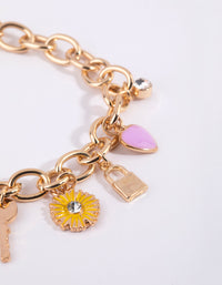 Kids Key To Love Charm Bracelet - link has visual effect only