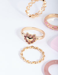 Pink Acrylic Heart Ring Pack - link has visual effect only