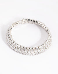 Rhodium Cubic Zirconia Tennis Bracelet - link has visual effect only