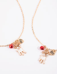 Kids Deer & Bell Best Friend Necklace Set - link has visual effect only