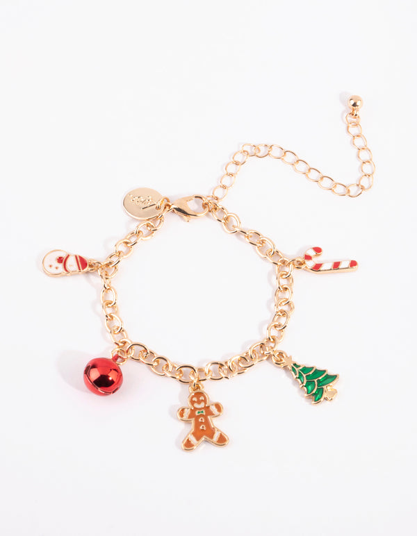 Kids Festive Gingerbread Charm Bracelet