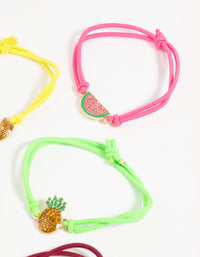 Kids Glitter Fruit Bracelet 5-Pack - link has visual effect only