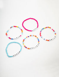 Kids Happy Stretch Stretch Bracelet 5-Pack - link has visual effect only