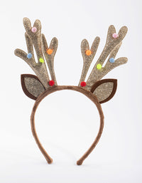 Kids Festive Glitter Antler Headband - link has visual effect only