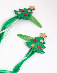 Kids Festive Faux Hair Tree Snap Clip - link has visual effect only