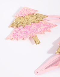 Kids Festive Pink Tree Snap Clips - link has visual effect only