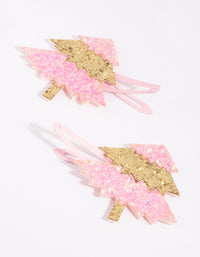 Kids Festive Pink Tree Snap Clips - link has visual effect only