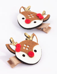 Kids Festive Reindeer Snap Clips - link has visual effect only