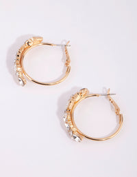 Gold Cluster Diamante Hoop Earrings - link has visual effect only