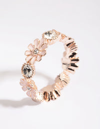 Rose Gold Flower & Diamante Ring - link has visual effect only