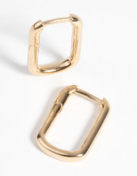 Gold Plated Sterling Silver Oval Huggie Hoop Earrings - link has visual effect only