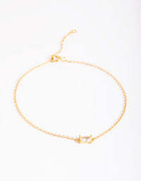 Gold Plated Baguette Bracelet - link has visual effect only