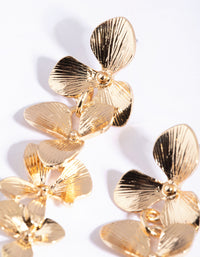 Gold Flower Drop Earrings - link has visual effect only